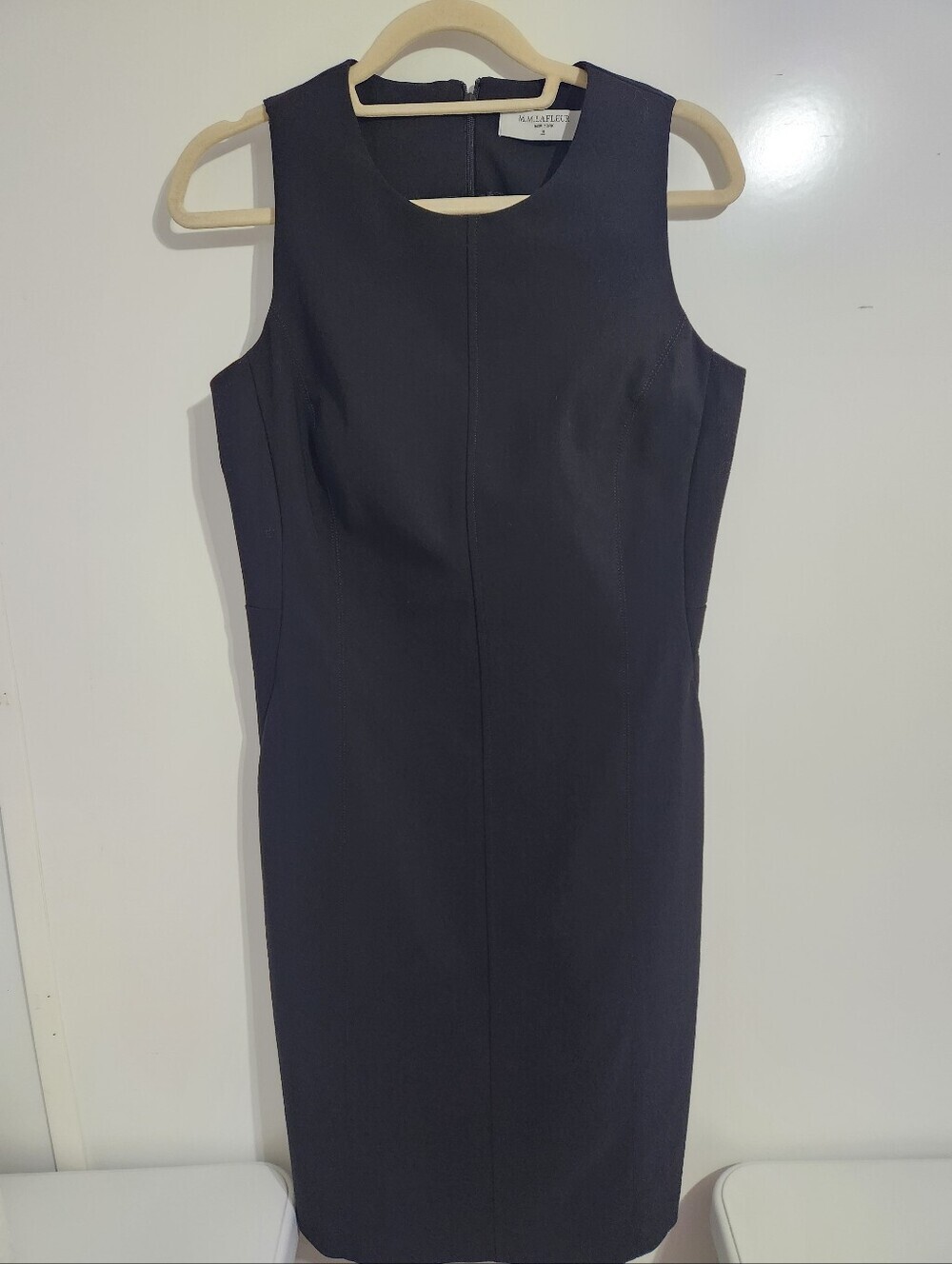 M.M. LA FLEUR Black Sleeveless Midi Sheath Dress, Size 10